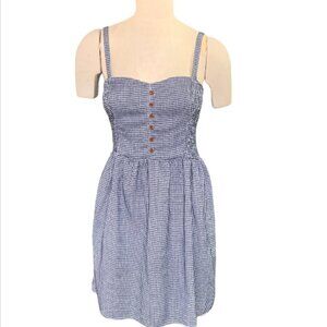 Ebby and I Gingham Checked Smocked Back Sun Dress Sz 8 140H